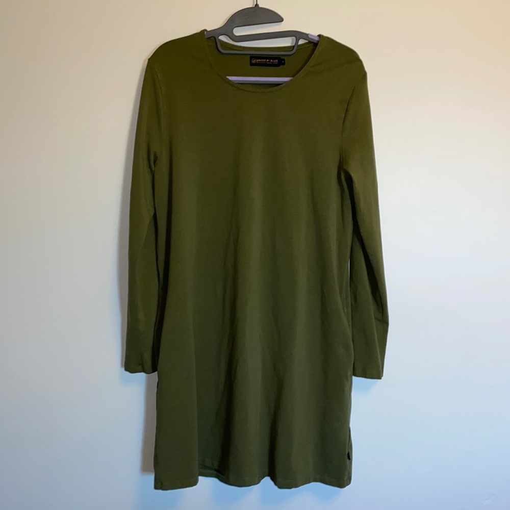 Like New United by Blue Ridley Long Sleeve Swing Dress - Olive